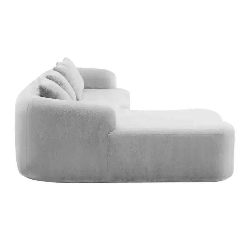 GDFStudio Belmont 104 Full Compression L-Shape Modular Chenille Upholstered Sectional Sofa