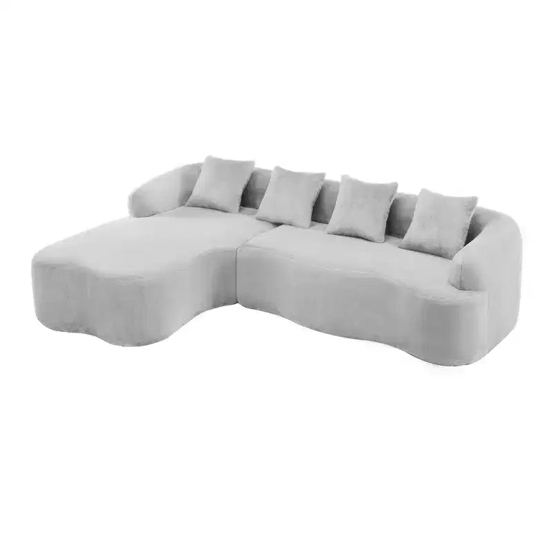 GDFStudio Belmont 104 Full Compression L-Shape Modular Chenille Upholstered Sectional Sofa