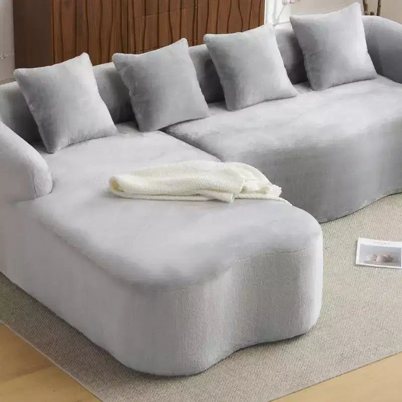 GDFStudio Belmont 104 Full Compression L-Shape Modular Chenille Upholstered Sectional Sofa