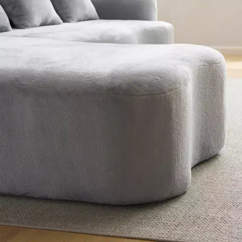 GDFStudio Belmont 104 Full Compression L-Shape Modular Chenille Upholstered Sectional Sofa