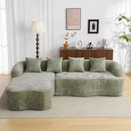GDFStudio Belmont 104 Full Compression L-Shape Modular Chenille Upholstered Sectional Sofa