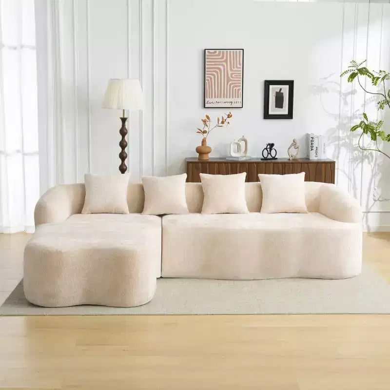 GDFStudio Belmont 104 Full Compression L-Shape Modular Chenille Upholstered Sectional Sofa