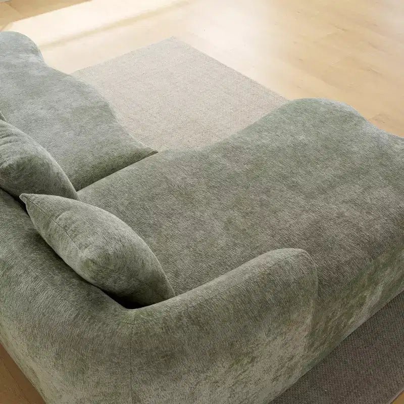 GDFStudio Belmont 104 Full Compression L-Shape Modular Chenille Upholstered Sectional Sofa