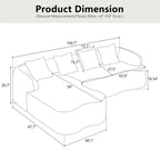 GDFStudio Belmont 104 Full Compression L-Shape Modular Chenille Upholstered Sectional Sofa