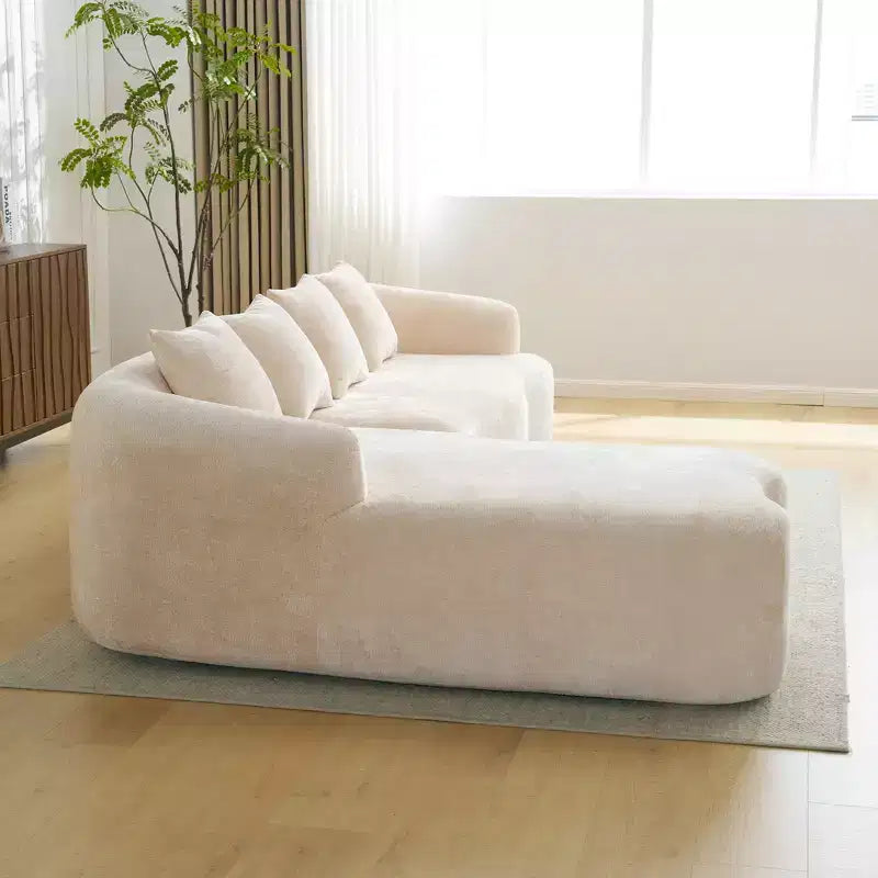 GDFStudio Belmont 104 Full Compression L-Shape Modular Chenille Upholstered Sectional Sofa