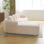 GDFStudio Belmont 104 Full Compression L-Shape Modular Chenille Upholstered Sectional Sofa