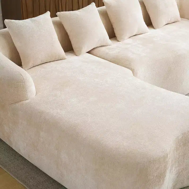 GDFStudio Belmont 104 Full Compression L-Shape Modular Chenille Upholstered Sectional Sofa