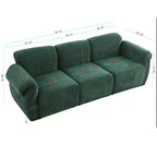 GDFStudio Khalid Modern 93 3-Seater Wood and Iron Chenille Upholstered Sectional Sofa with Split Backrest