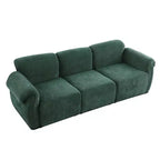 GDFStudio Khalid Modern 93 3-Seater Wood and Iron Chenille Upholstered Sectional Sofa with Split Backrest