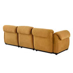 GDFStudio Khalid Modern 93 3-Seater Wood and Iron Chenille Upholstered Sectional Sofa with Split Backrest