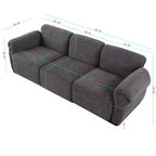 GDFStudio Khalid Modern 93 3-Seater Wood and Iron Chenille Upholstered Sectional Sofa with Split Backrest