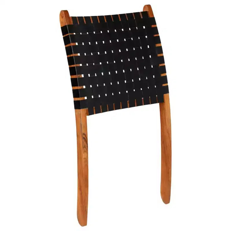 vidaXL Chaise Cuir de chèvre véritable, Bois d'acacia massif Taille standard