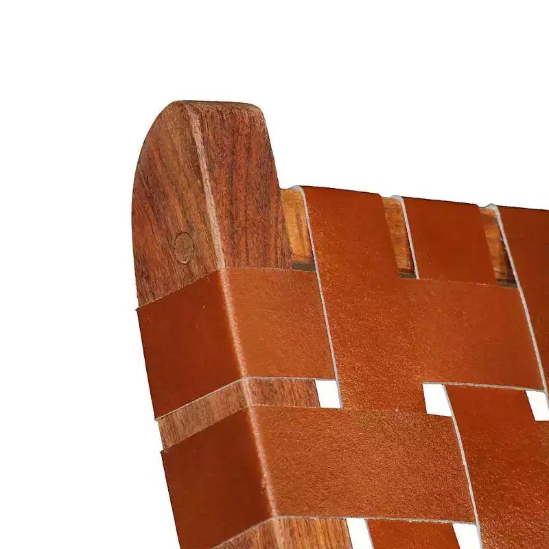 vidaXL Chaise Cuir de chèvre véritable, Bois d'acacia massif Taille standard