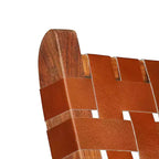 vidaXL Chaise Cuir de chèvre véritable, Bois d'acacia massif Taille standard
