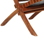 vidaXL Chaise Cuir de chèvre véritable, Bois d'acacia massif Taille standard