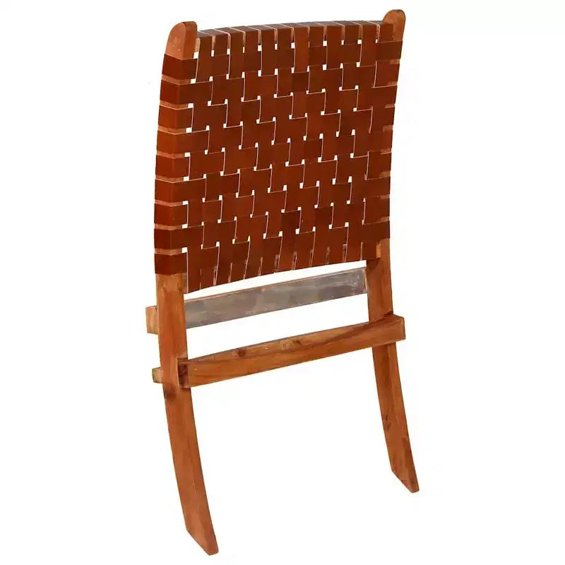 vidaXL Chaise Cuir de chèvre véritable, Bois d'acacia massif Taille standard
