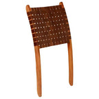 vidaXL Chaise Cuir de chèvre véritable, Bois d'acacia massif Taille standard