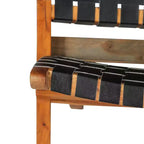 vidaXL Chaise Cuir de chèvre véritable, Bois d'acacia massif Taille standard