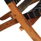 vidaXL Chaise Cuir de chèvre véritable, Bois d'acacia massif Taille standard
