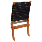 vidaXL Chaise Cuir de chèvre véritable, Bois d'acacia massif Taille standard