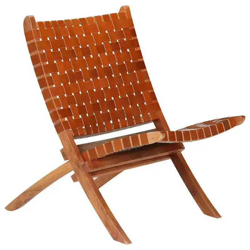 vidaXL Chaise Cuir de chèvre véritable, Bois d'acacia massif Taille standard