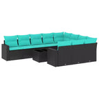 vidaXL Outdoor Sofa Set Solid Acacia Wood and Polyester Natural