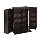 VEVOR Media Storage Cabinet, 4-Tier DVD Shelf Organizer, 24.02 x 14.49 x 33.31 in Multimedia Storage Organizer for CDs, DVDs, Books, Games, Brown