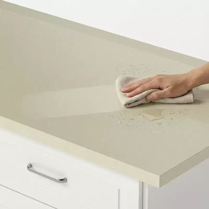 Homsee White 2-in-1 Kitchen Island with Table  Stone Grain Surface, Multi-Drawer Storage, Outlets & Easy Clean
