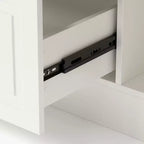 Homsee White 2-in-1 Kitchen Island with Table  Stone Grain Surface, Multi-Drawer Storage, Outlets & Easy Clean