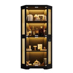 Glass Display Cabinet, 4-Tier Curio Cabinets, Corner Curio Cabinets for Collectibles/Toys/Books, Storage Cabinets for Living Room