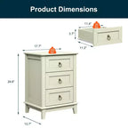Heynemo Modern Painted 3-Drawer Nightstand
