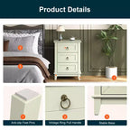 Heynemo Modern Painted 3-Drawer Nightstand