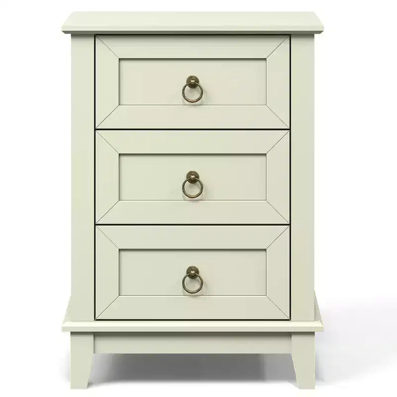 Heynemo Modern Painted 3-Drawer Nightstand
