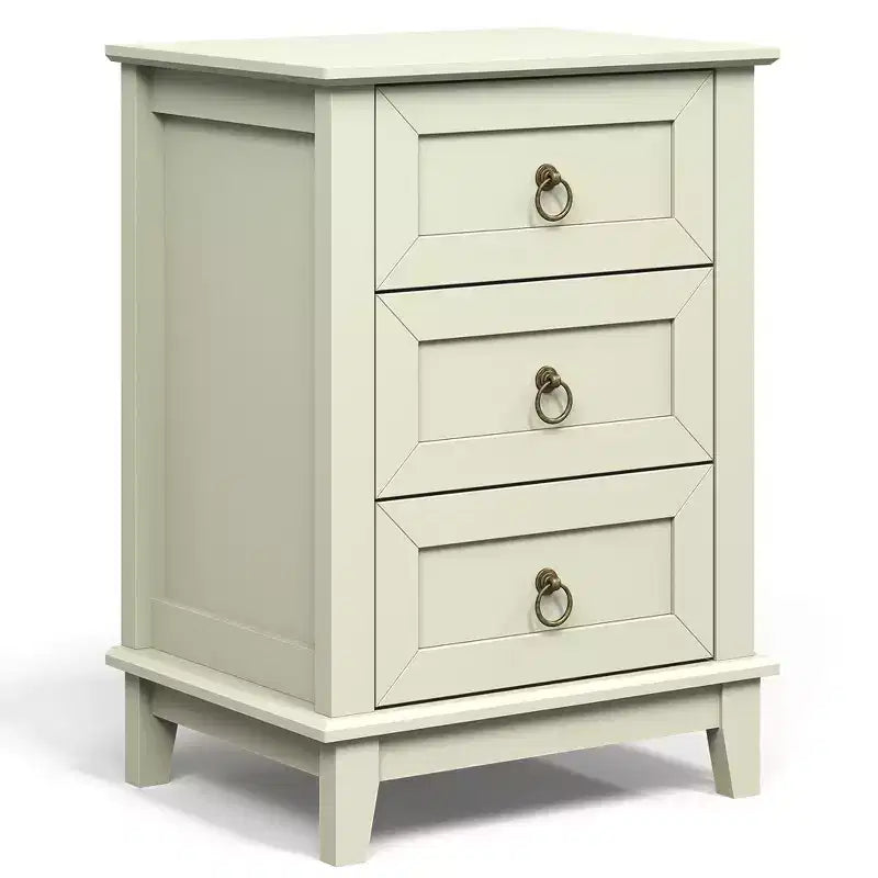 Heynemo Modern Painted 3-Drawer Nightstand