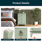 Heynemo Modern Painted 3-Drawer Nightstand