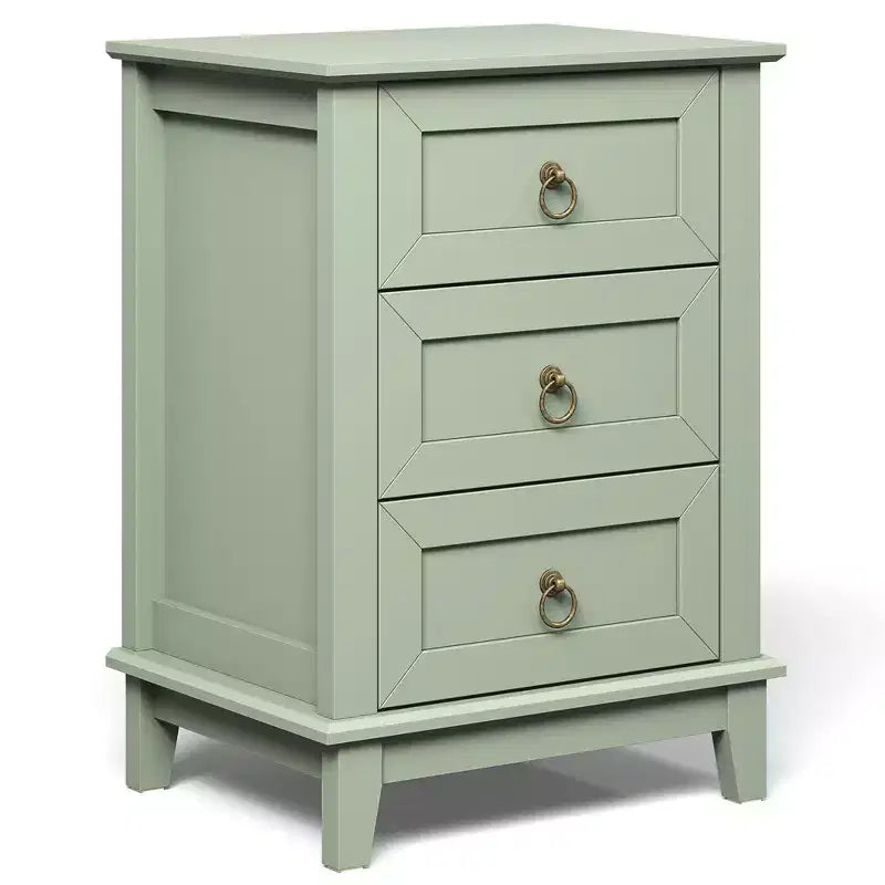 Heynemo Modern Painted 3-Drawer Nightstand