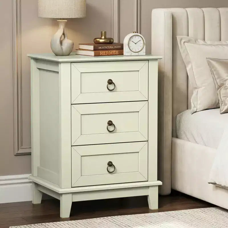 Heynemo Modern Painted 3-Drawer Nightstand
