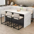 Lot de 2 tabourets de bar, hauteur de comptoir 63 cm, en cuir PU avec dossier, chaises rembourrées modernes avec pieds en métal pour îlot de cuisine, bar, comptoir