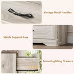 Dresser For Bedroom,5 Drawer Dressers Chests of Drawers,Modern Tall Dresser, Wood Drawer Chest Storage Cabinet for Living Room, Hallway, Entryway