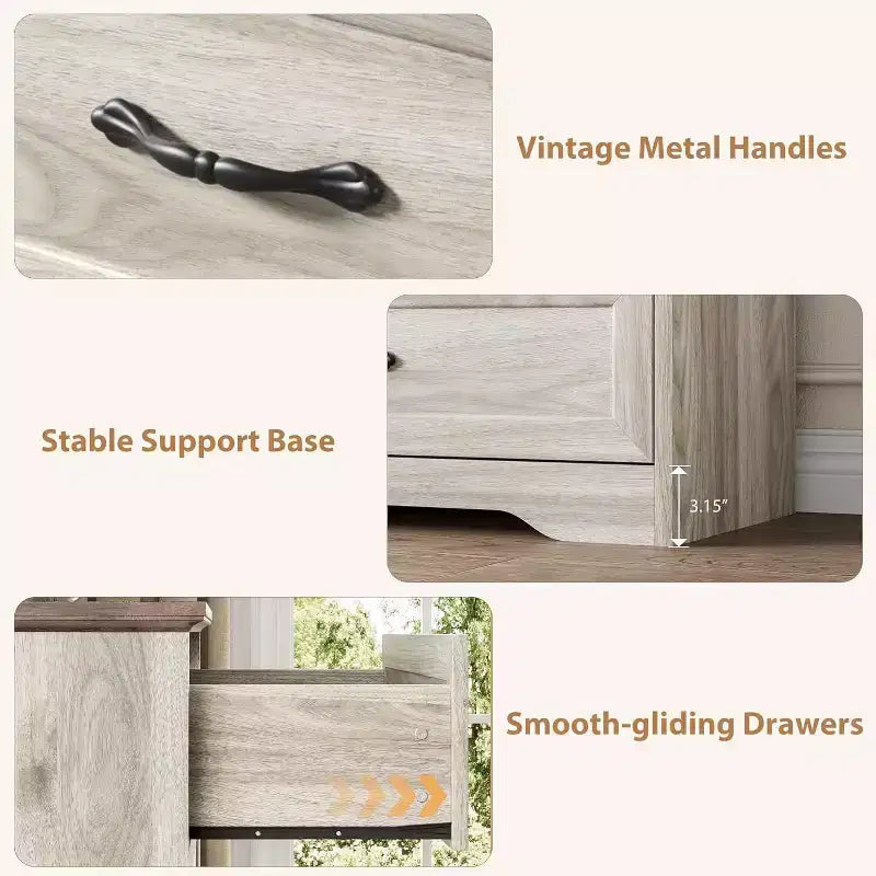 Dresser For Bedroom,5 Drawer Dressers Chests of Drawers,Modern Tall Dresser, Wood Drawer Chest Storage Cabinet for Living Room, Hallway, Entryway
