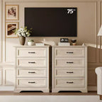 Dresser For Bedroom,5 Drawer Dressers Chests of Drawers,Modern Tall Dresser, Wood Drawer Chest Storage Cabinet for Living Room, Hallway, Entryway
