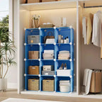 Organisateur de rangement 12 cubes, étagère en PVC empilable à monter soi-même, unité polyvalente pour chambre/salon/bureau à domicile