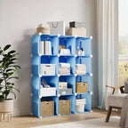 Organisateur de rangement 12 cubes, étagère en PVC empilable à monter soi-même, unité polyvalente pour chambre/salon/bureau à domicile