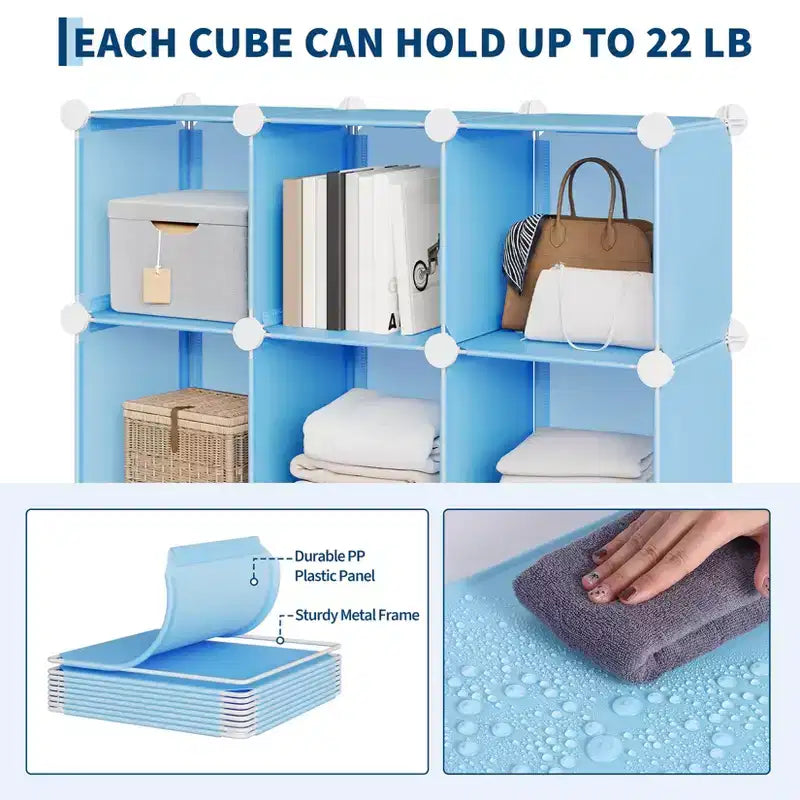 Organisateur de rangement 12 cubes, étagère en PVC empilable à monter soi-même, unité polyvalente pour chambre/salon/bureau à domicile