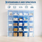 Organisateur de rangement 12 cubes, étagère en PVC empilable à monter soi-même, unité polyvalente pour chambre/salon/bureau à domicile