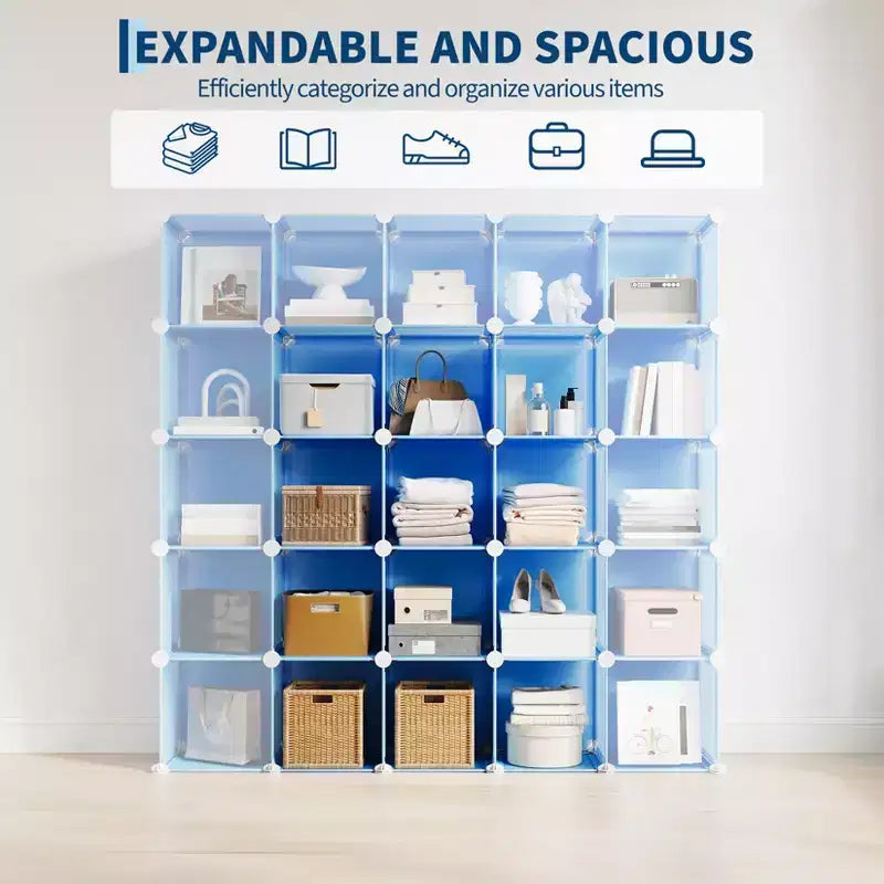 Organisateur de rangement 12 cubes, étagère en PVC empilable à monter soi-même, unité polyvalente pour chambre/salon/bureau à domicile