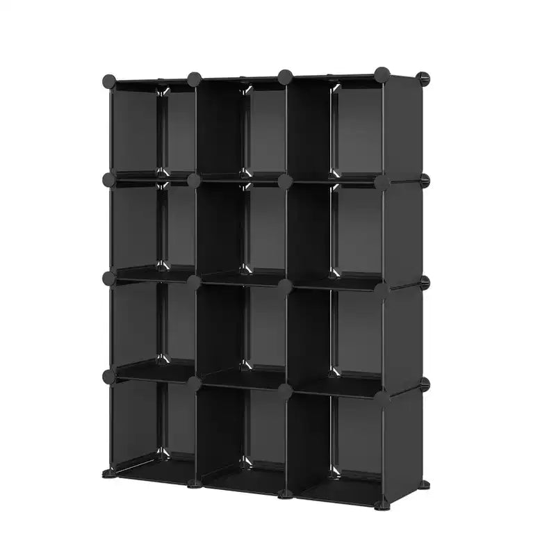 Organisateur de rangement 12 cubes, étagère en PVC empilable à monter soi-même, unité polyvalente pour chambre/salon/bureau à domicile