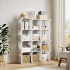 Organisateur de rangement 12 cubes, étagère en PVC empilable à monter soi-même, unité polyvalente pour chambre/salon/bureau à domicile