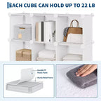 Organisateur de rangement 12 cubes, étagère en PVC empilable à monter soi-même, unité polyvalente pour chambre/salon/bureau à domicile