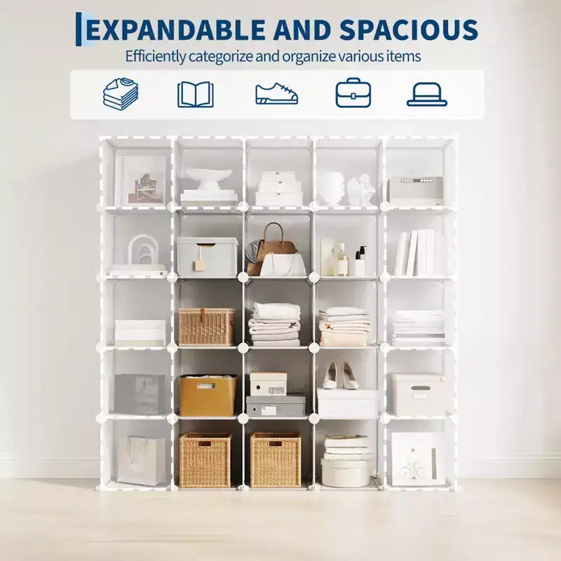 Organisateur de rangement 12 cubes, étagère en PVC empilable à monter soi-même, unité polyvalente pour chambre/salon/bureau à domicile